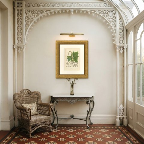 Pityrosperma Acerinum, Japanese Bugbane with Details, Plate VI, 1858, shown framed in a room, true to size