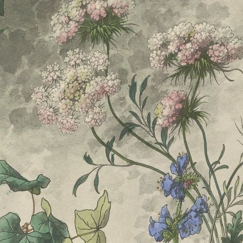 Floral Harmony in Art Nouveau: A Botanical Composition by Henry Lambert, 1896, close-up 5