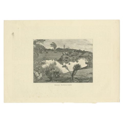 Antique Print of the Royal Botanic Gardens of Melbourne, Australia, c.1890