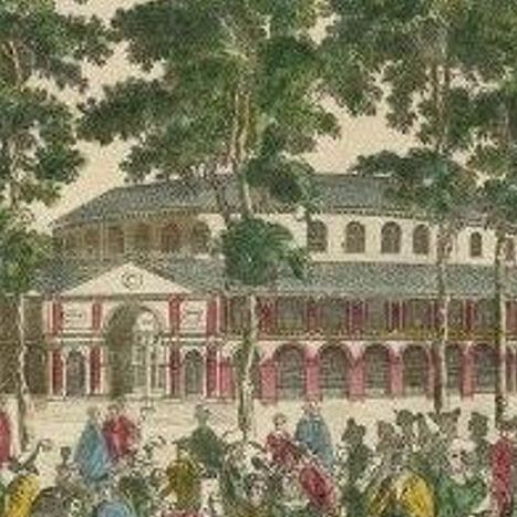 Antique Print of Ranelagh Gardens, London, During a Ball / Bal Masque, 1770, close-up 1