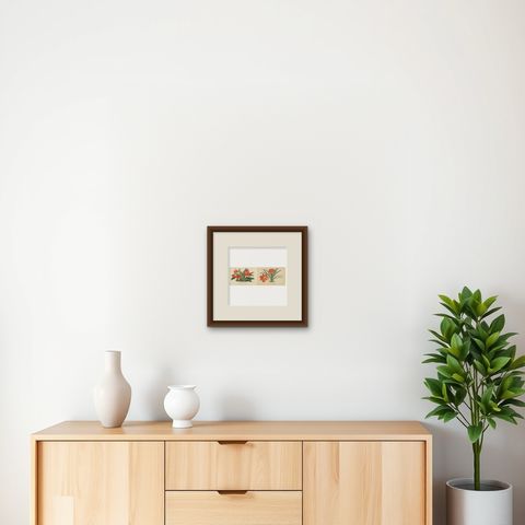 Vibrant Orchid and Clivia: A Botanical Duo from Van Houtte's Collection, c.1875, shown framed on a wall, true to size