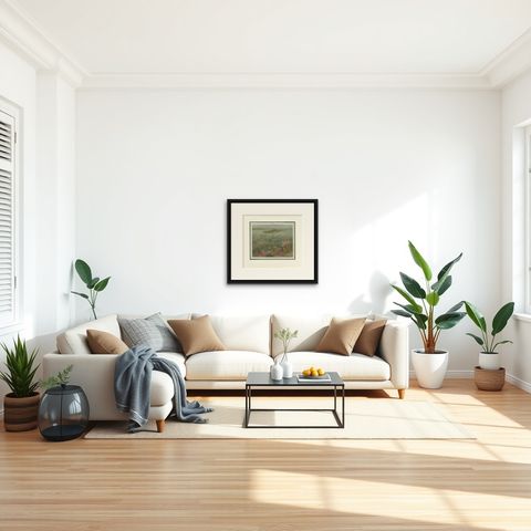 Antique Print of Various Algae by Meyer 'c.1895', shown framed in a room, true to size