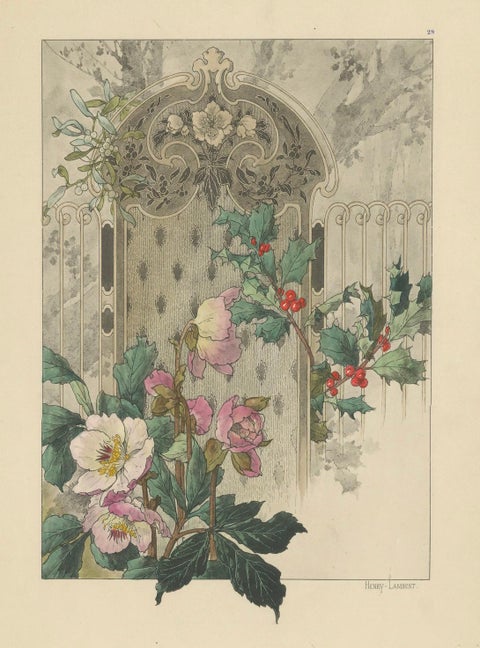 Floral Harmony in Decorative Design: The Art Nouveau Aesthetic of Lambert, 1896, close-up 1