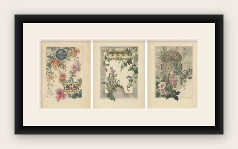 Floral Harmony in Decorative Design: The Art Nouveau Aesthetic of Lambert, 1896, shown framed