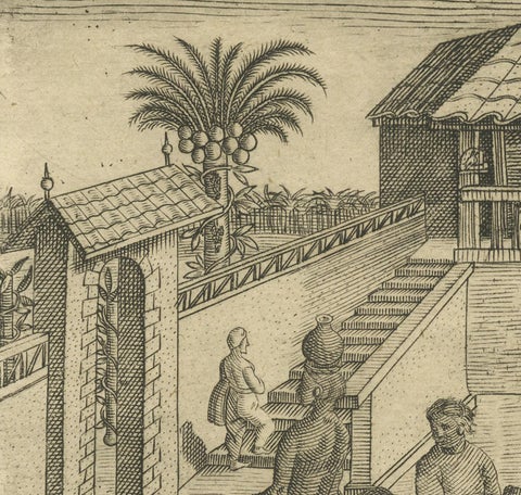 The Melancholy Tree of the East: A 1601 de Bry Engraving from 'Indiae Orientalis, close-up 6
