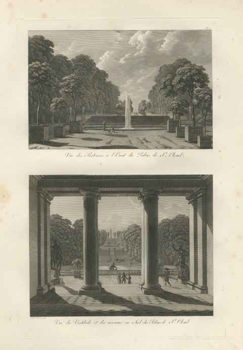 Views of the Gardens and Vestibule of Saint-Cloud Palace by Baltard, 1803