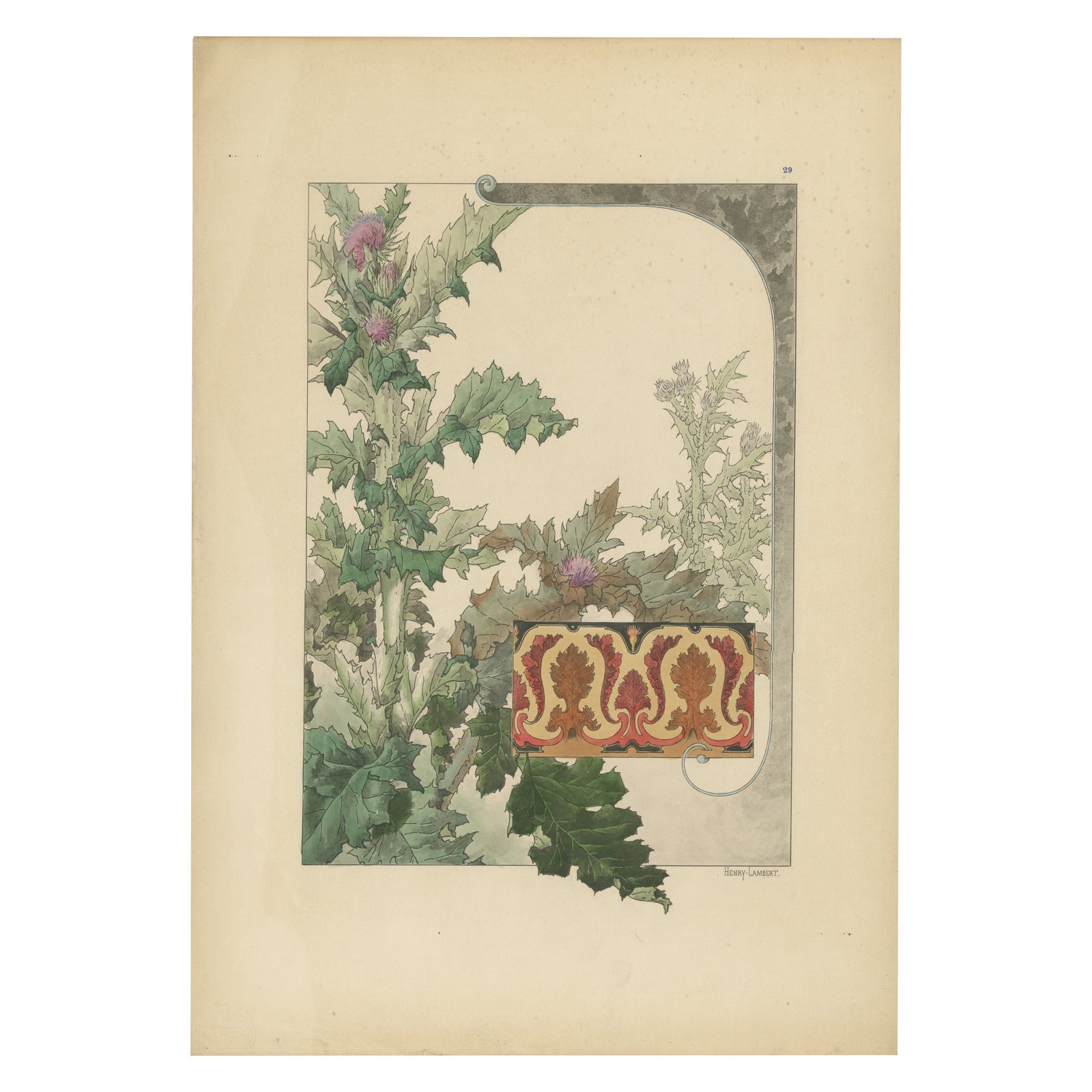 The Majestic Thistle: An Art Nouveau Study by Henry Lambert, 1896