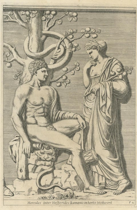 Antique Print of Hercules in the Garden of the Hesperides by Ferrari, 1646, view 2