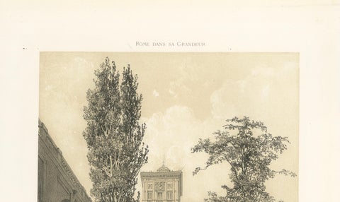 Gardens of the Quirinal Palace, Rome, Elegant Fountain Scene, 1868, close-up 5