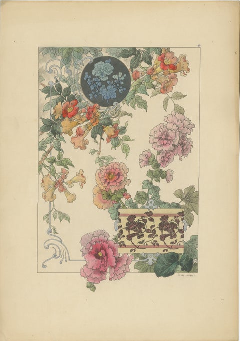 Floral Harmony in Decorative Design: The Art Nouveau Aesthetic of Lambert, 1896, view 2