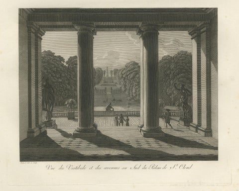 Views of the Gardens and Vestibule of Saint-Cloud Palace by Baltard, 1803, close-up 3
