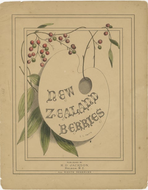 New Zealand Botanical Hand-Colored Lithograph Set with Miro & Kawakawa, 1890, view 4