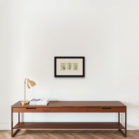 Ephemeral Blossoms: Treasures from 'Favourite Flowers of Garden and Greenhouse', shown framed on a wall, true to size
