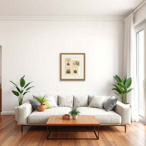 Set of 4 Antique Cactus Prints, Echinopsis Calochlora, Schumann, circa 1900, shown framed in a room, true to size