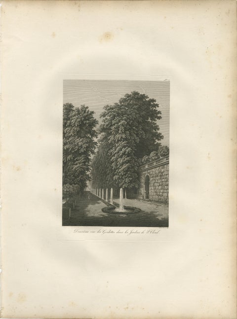 Set of Two Saint-Cloud Garden Fountain Engravings by Baltard, Paris, 1803, view 3