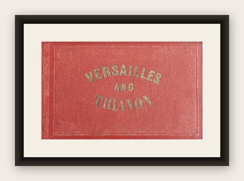 Small Book with 26 Views of the Palaces and Gardens of Versailles and Trianon, shown framed
