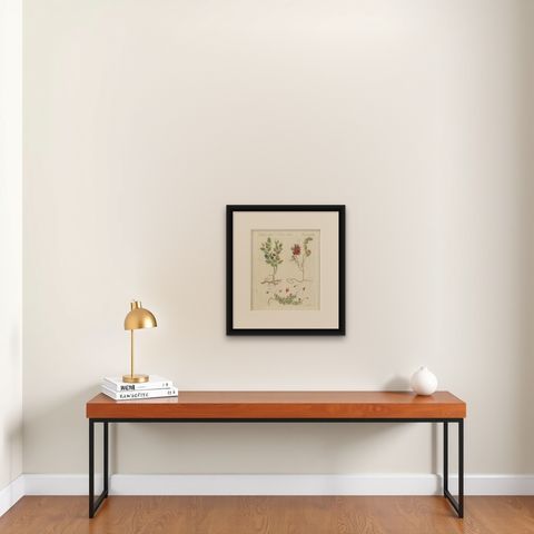 Bilberry, Lingonberry and Cranberry, Antique Bertuch Print, circa 1805, shown framed on a wall, true to size