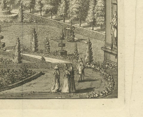 Baroque Grandeur: The Rosersberg Palace Gardens in Swidde's 1695 Engraving, close-up 2