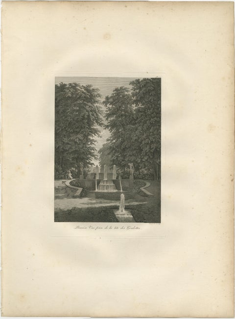 Set of Two Saint-Cloud Garden Fountain Engravings by Baltard, Paris, 1803, view 2