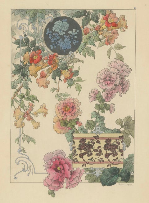 Floral Harmony in Decorative Design: The Art Nouveau Aesthetic of Lambert, 1896, close-up 3
