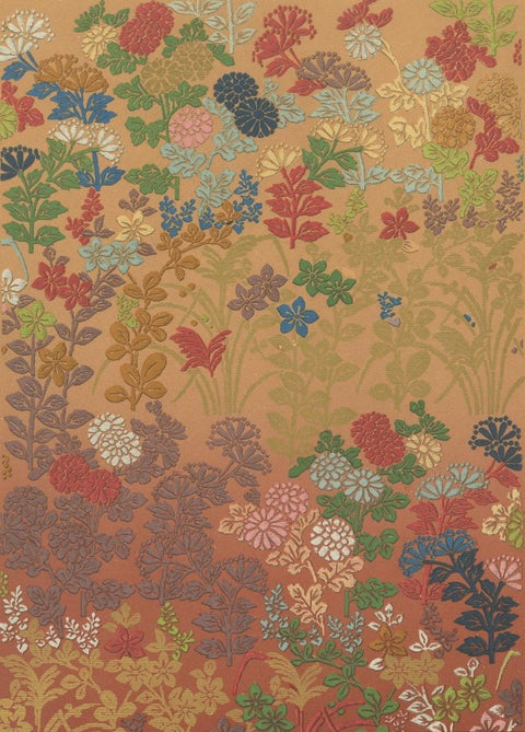 Japanese Garden Flowers in Bloom: Antique Lithograph, 1880s, close-up 5