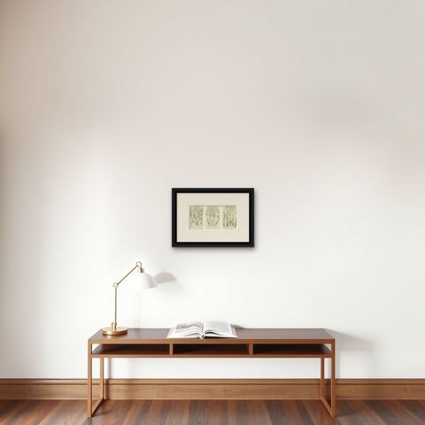 Horsetail Plants, Trio of Victorian Botanical Prints, 1873, shown framed on a wall, true to size
