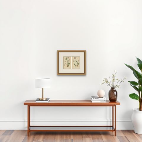 Historical Flora: Orchids of 1904 in Art and Science, shown framed on a wall, true to size