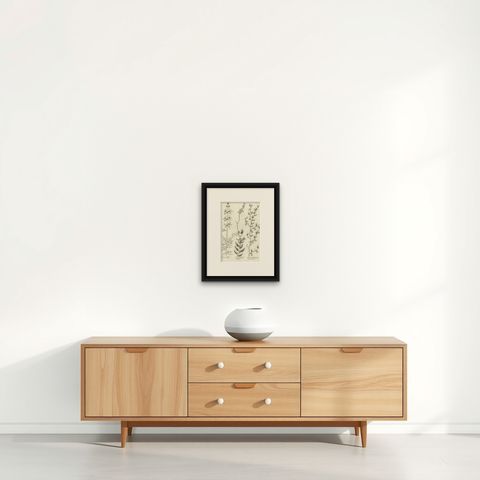 Antique Print of a Ziziphus and Other Plants by Shaw, 1780, shown framed on a wall, true to size