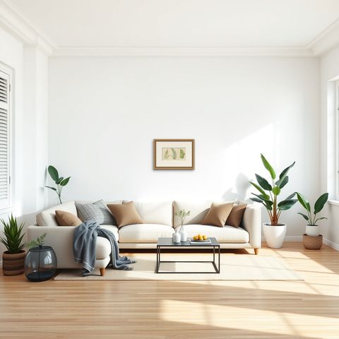Antique Hand-Colored Fern Prints, Aspidium Species, 19th Century Botanical Art, shown framed in a room, true to size