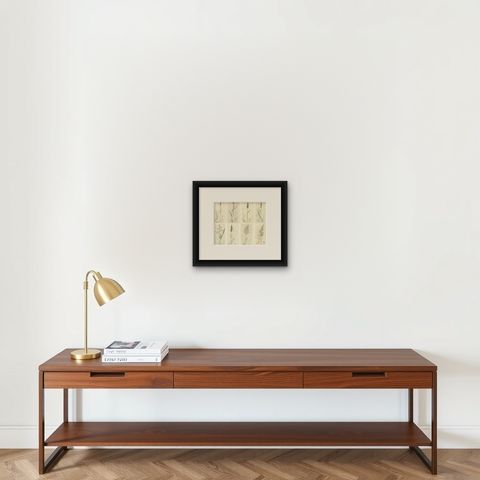 Antique Botanical Engravings of Meadow Foxtail, Polypogon & Agrostis, c.1830, shown framed on a wall, true to size