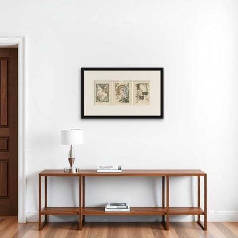 La Flore Décorative The Art Nouveau Elegance of Floral Ornamentation in 1896, shown framed on a wall, true to size