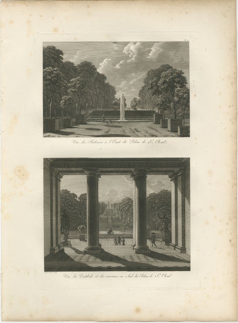 Views of the Gardens and Vestibule of Saint-Cloud Palace by Baltard, 1803, view 2