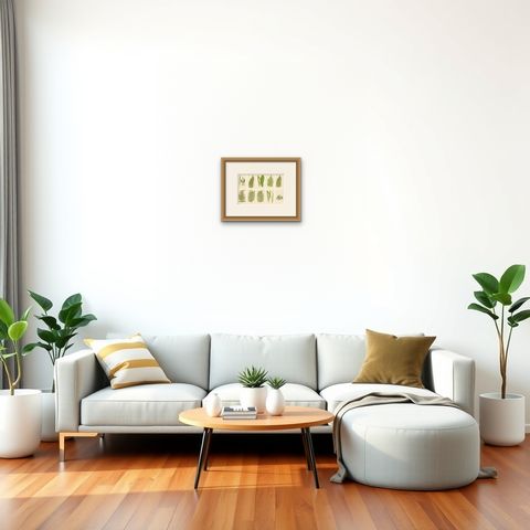 Set of 10 Original Antique Fern Lithographs by Edward J. Lowe, 1856, shown framed in a room, true to size