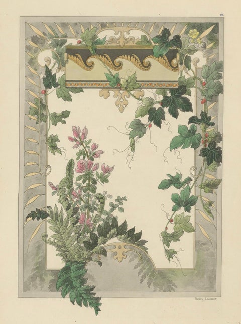 Floral Harmony in Decorative Design: The Art Nouveau Aesthetic of Lambert, 1896, close-up 2