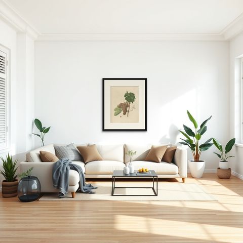 Rare Original Antique Lithograph of the Piquepoul Rose our Gris Variety, 1890, shown framed in a room, true to size