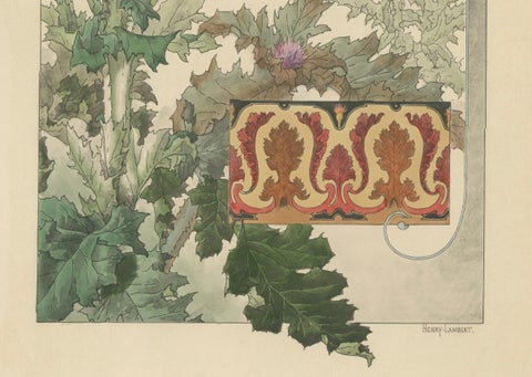 The Majestic Thistle: An Art Nouveau Study by Henry Lambert, 1896, close-up 2