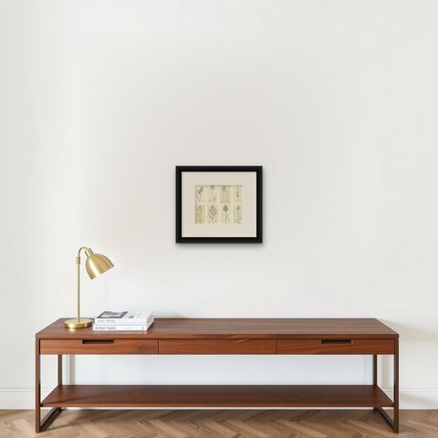 Eight Antique Botanical Engravings of Aira, Avena & Holcus Meadow Grasses, 1830, shown framed on a wall, true to size